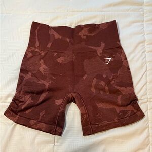 Gymshark Vital Seamless 2.0 Maroon Camouflage Gym Shorts